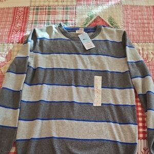 Cat & Jack Boys Gray and Blue Crewneck Sweater New With Tags